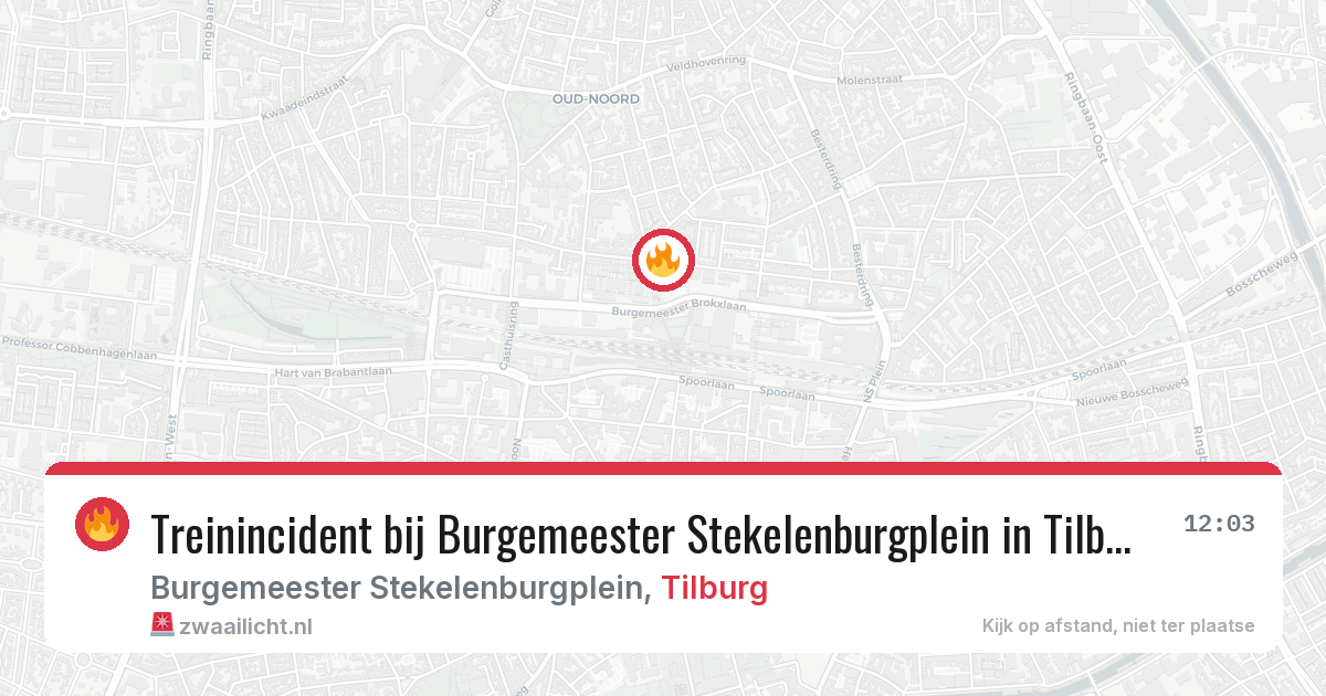 Treinincident bij Burgemeester Stekelenburgplein in Tilburg — 2 mrt 2026