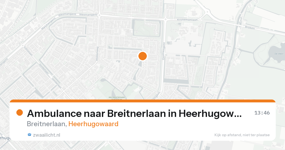 Ambulance naar Breitnerlaan in Heerhugowaard — 24 aug 2026
