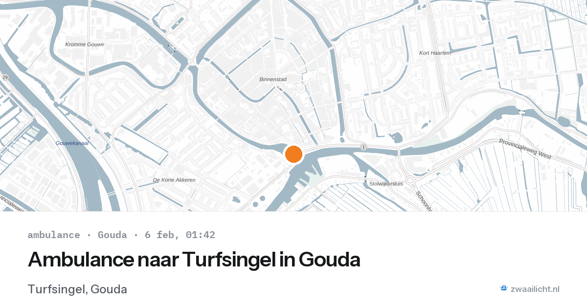 Ambulance naar Turfsingel in Gouda — 6 feb 2026