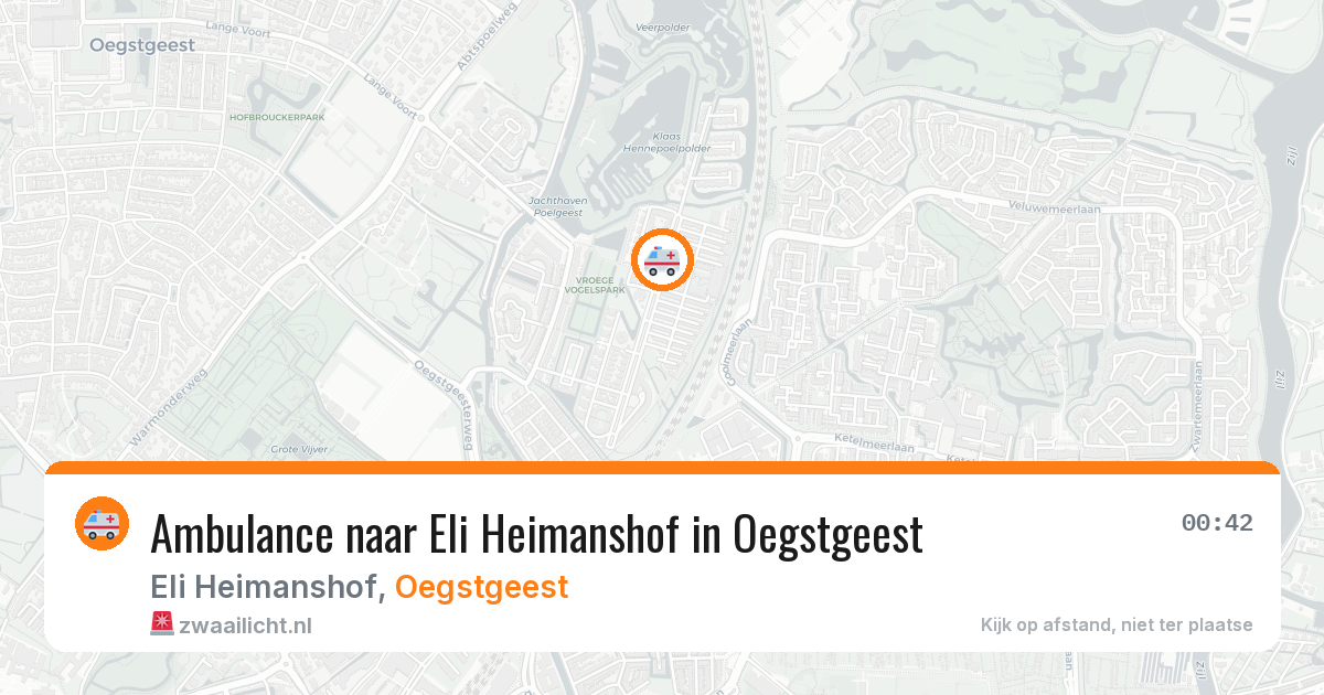 Ambulance naar Eli Heimanshof in Oegstgeest — 9 jul 2026
