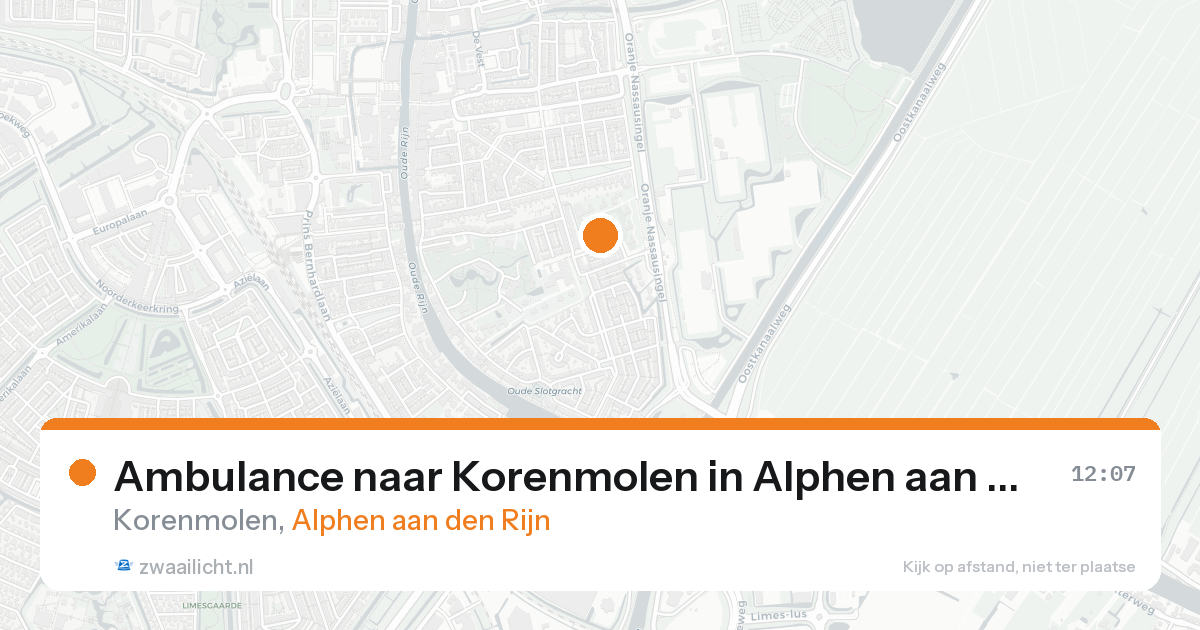 Ambulance naar Korenmolen in Alphen aan den Rijn — 21 aug 2026
