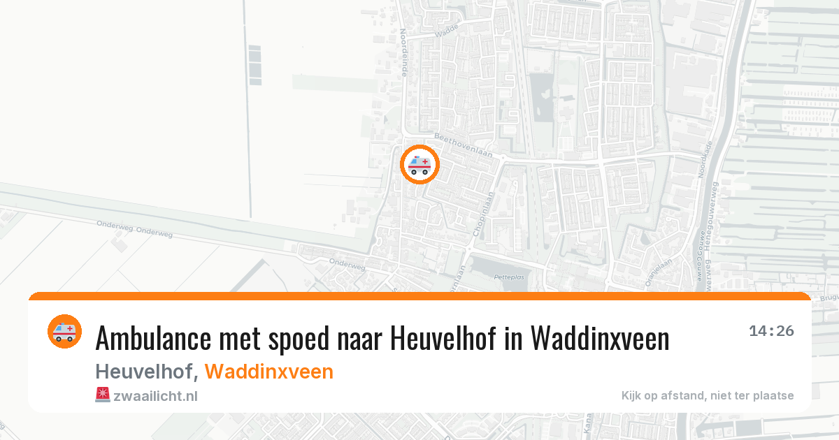 Ambulance met spoed naar Heuvelhof in Waddinxveen — 25 jun 2026