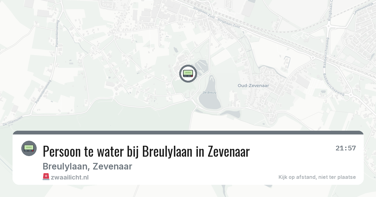 Persoon te water bij Breulylaan in Zevenaar — 27 jul 2026