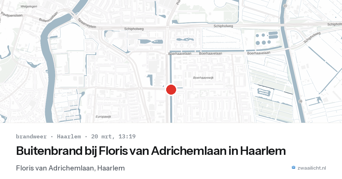 Buitenbrand bij Floris van Adrichemlaan in Haarlem — 20 mrt 2026