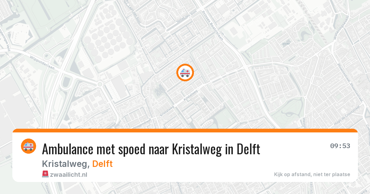 Ambulance met spoed naar Kristalweg in Delft — 29 jul 2026