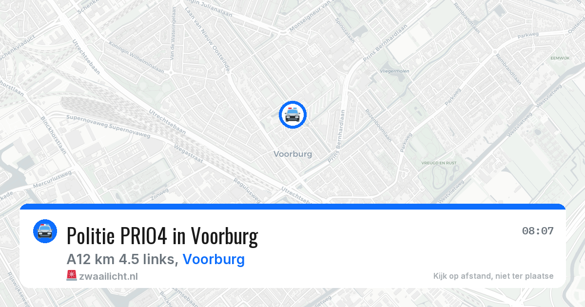 Politie PRIO4 in Voorburg — 3 aug 2026 | 🚨 Zwaailicht.nl