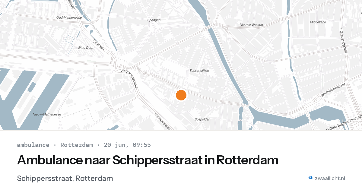 Ambulance naar Schippersstraat in Rotterdam — 20 jun 2026