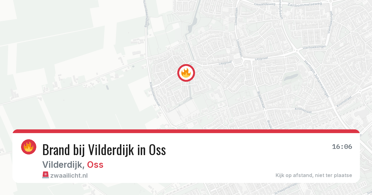 Brand bij Vilderdijk in Oss — 9 aug 2026