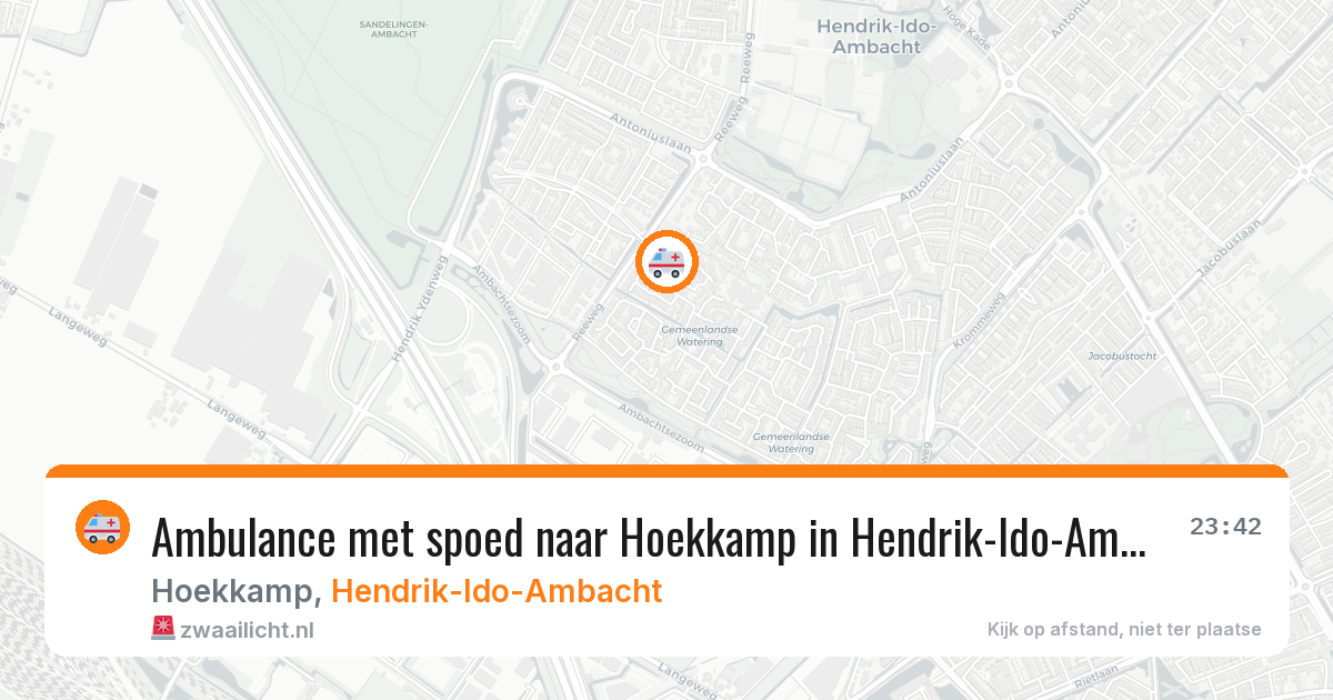 Ambulance met spoed naar Hoekkamp in Hendrik-Ido-Ambacht — 19 mrt 2026