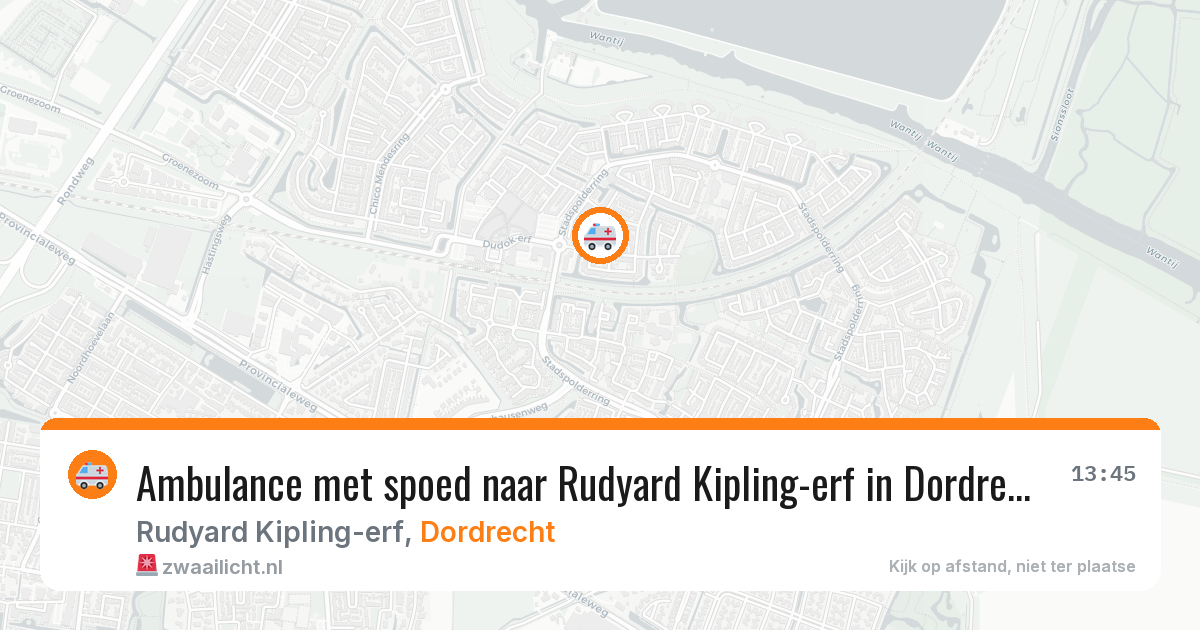 Ambulance met spoed naar Rudyard Kipling-erf in Dordrecht — 2 mrt 2026