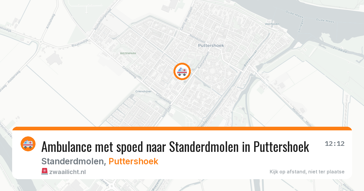 Ambulance met spoed naar Standerdmolen in Puttershoek — 10 feb 2026