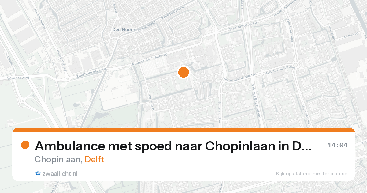 Ambulance met spoed naar Chopinlaan in Delft — 4 mei 2026