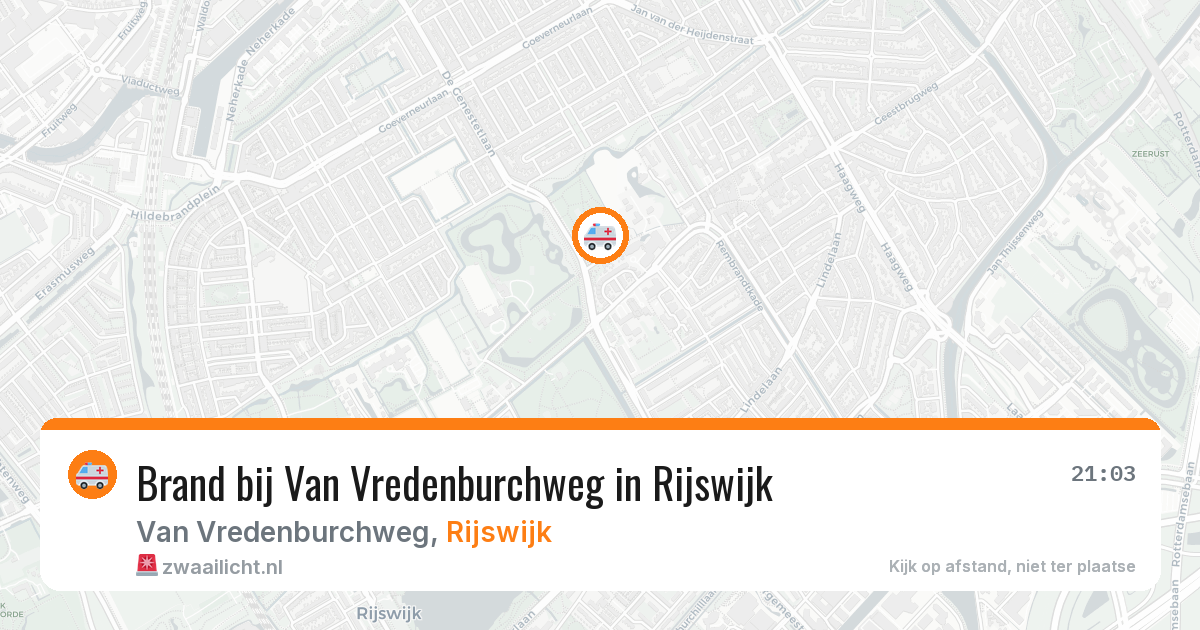Brand bij Van Vredenburchweg in Rijswijk — 19 mrt 2026