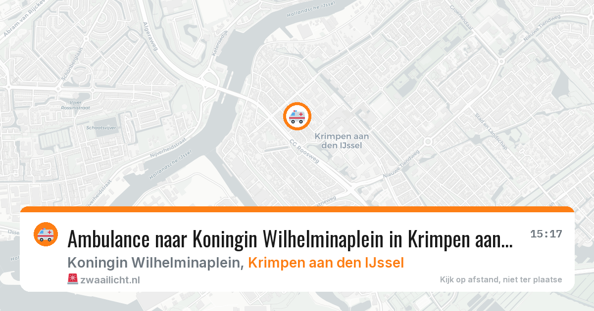 Ambulance naar Koningin Wilhelminaplein in Krimpen aan den IJssel — 26 jun 2026