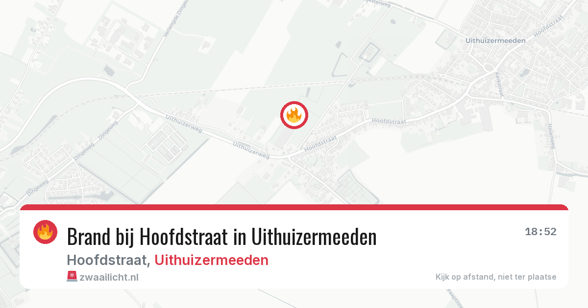 Brand bij Hoofdstraat in Uithuizermeeden — 15 jun 2026