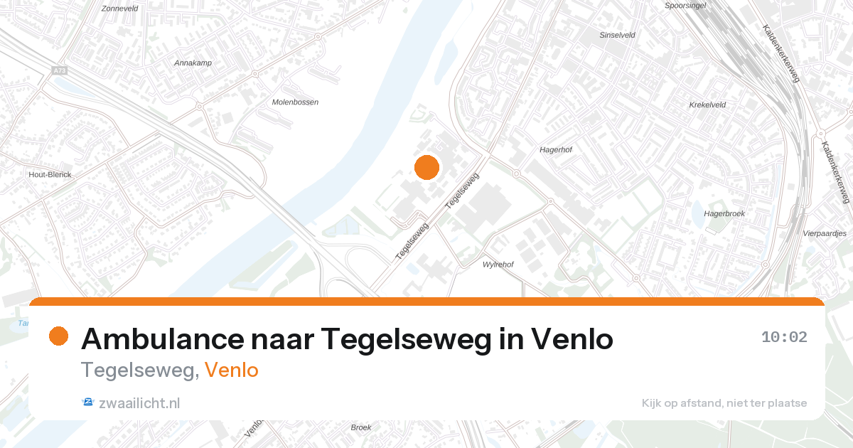 Ambulance naar Tegelseweg in Venlo — 8 aug 2026