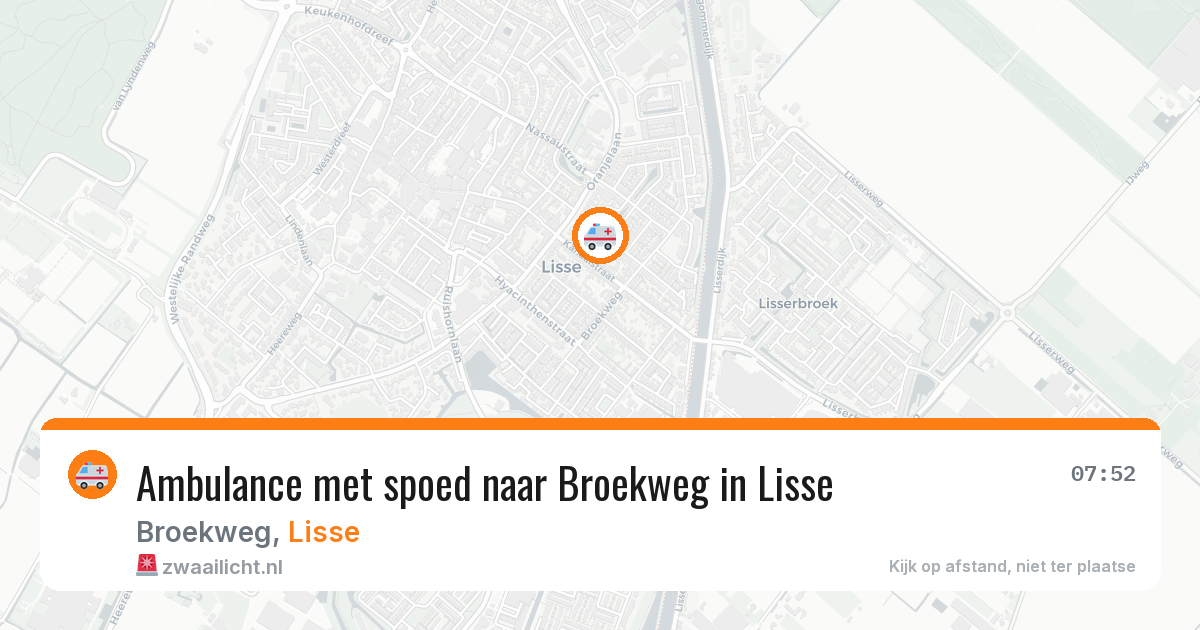 Ambulance met spoed naar Broekweg in Lisse — 3 aug 2026