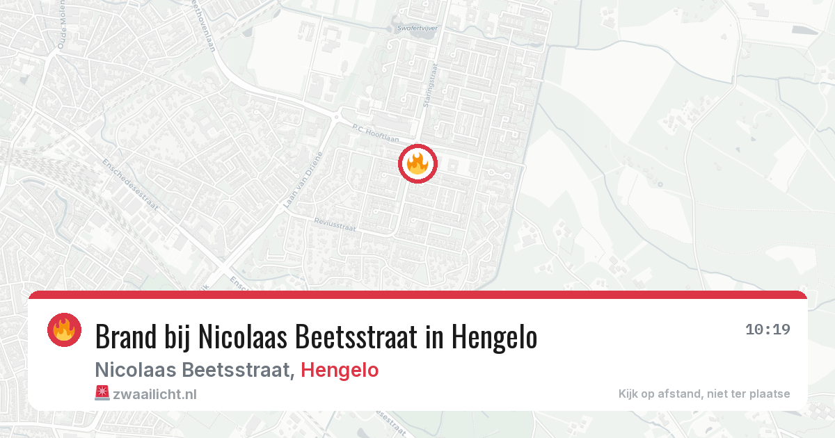 Brand bij Nicolaas Beetsstraat in Hengelo — 20 jun 2026
