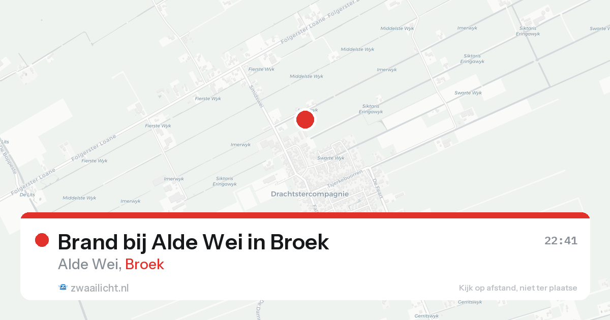 Brand bij Alde Wei in Broek — 20 aug 2026