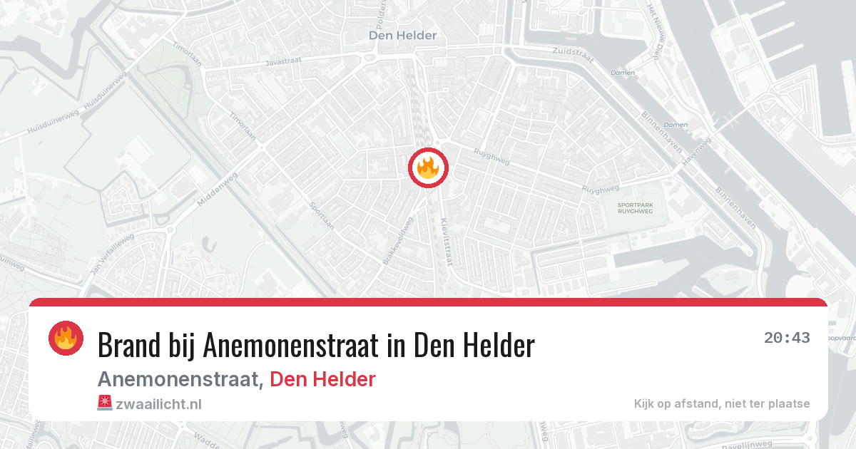 Brand bij Anemonenstraat in Den Helder — 19 jun 2026