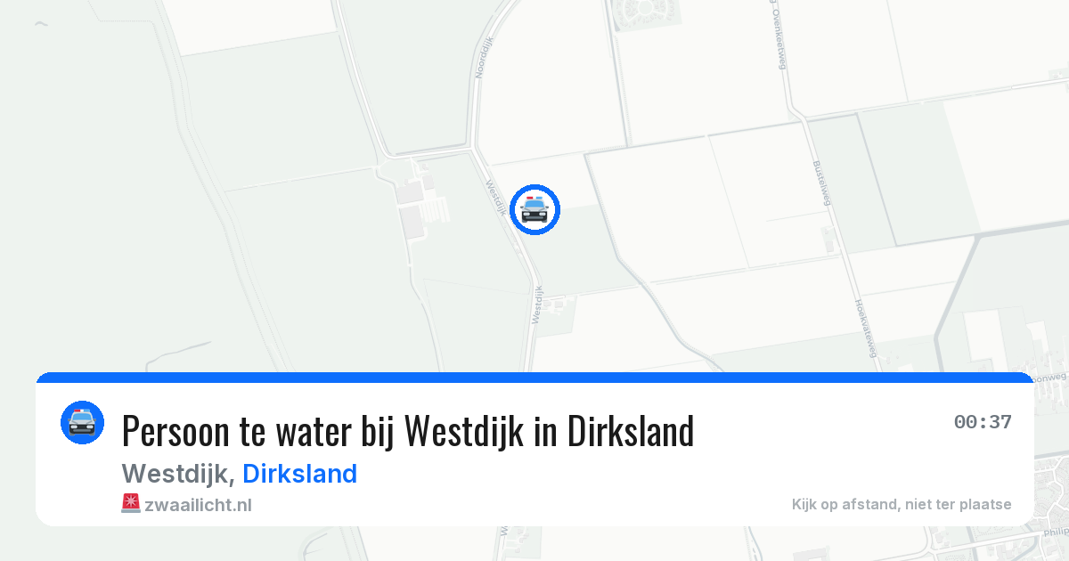 Persoon te water bij Westdijk in Dirksland — 19 jul 2026