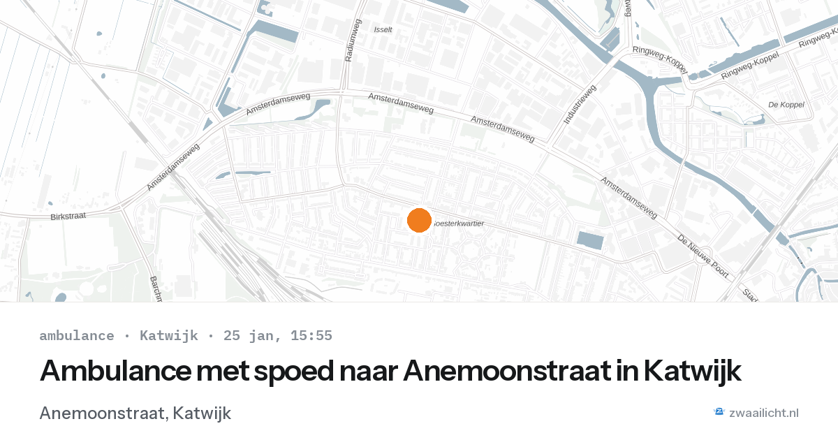 Ambulance met spoed naar Anemoonstraat in Katwijk — 25 jan 2026