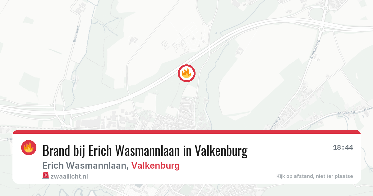 Brand bij Erich Wasmannlaan in Valkenburg — 1 aug 2026