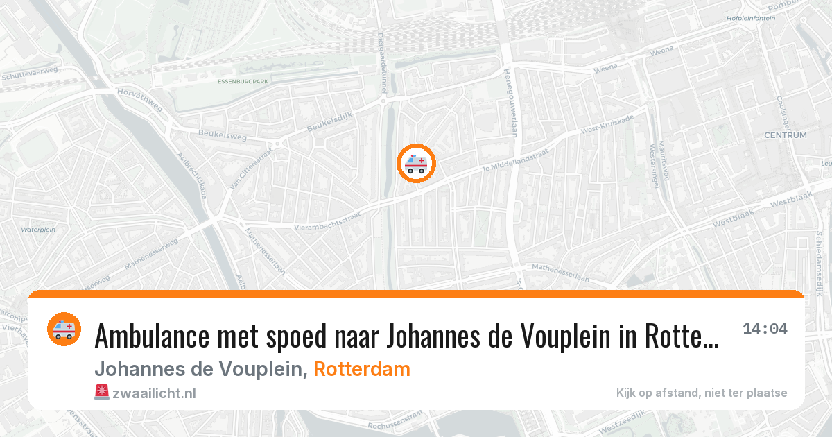 Ambulance met spoed naar Johannes de Vouplein in Rotterdam — 5 aug 2026