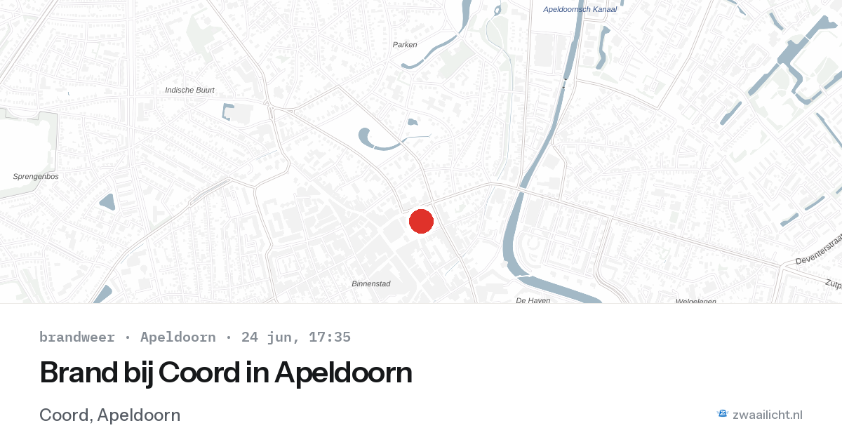 Brand bij Coord in Apeldoorn — 24 jun 2026