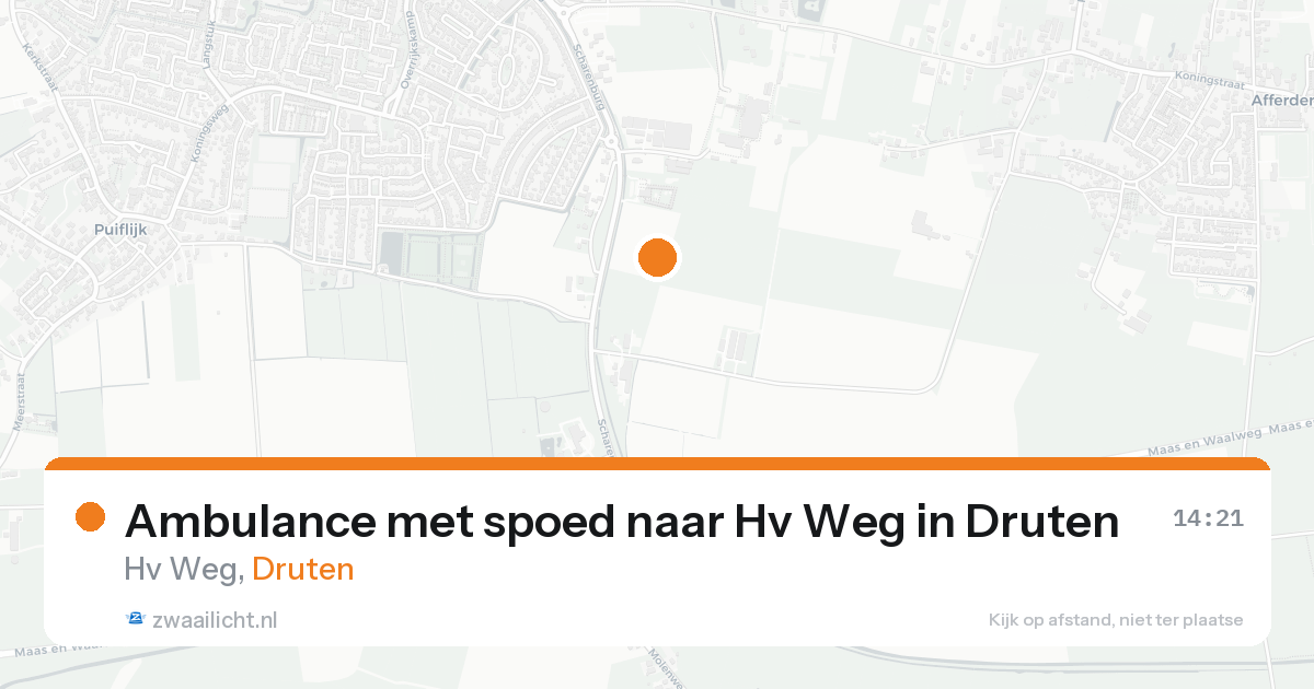 Ambulance met spoed naar Hv Weg in Druten — 15 aug 2026