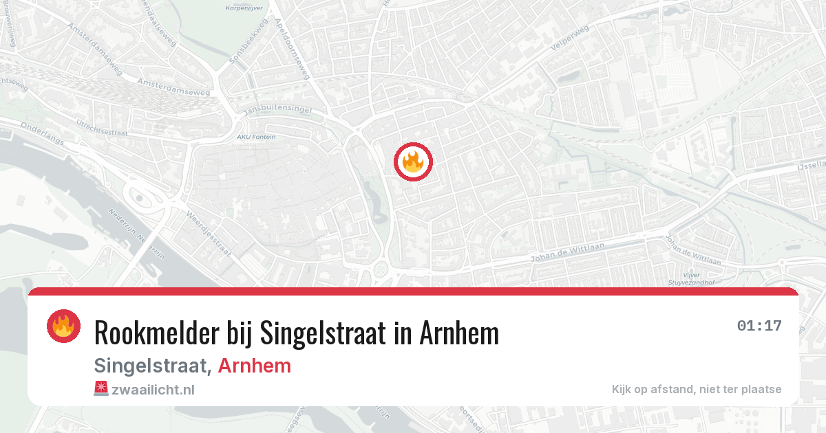 Rookmelder bij Singelstraat in Arnhem — 14 jul 2026