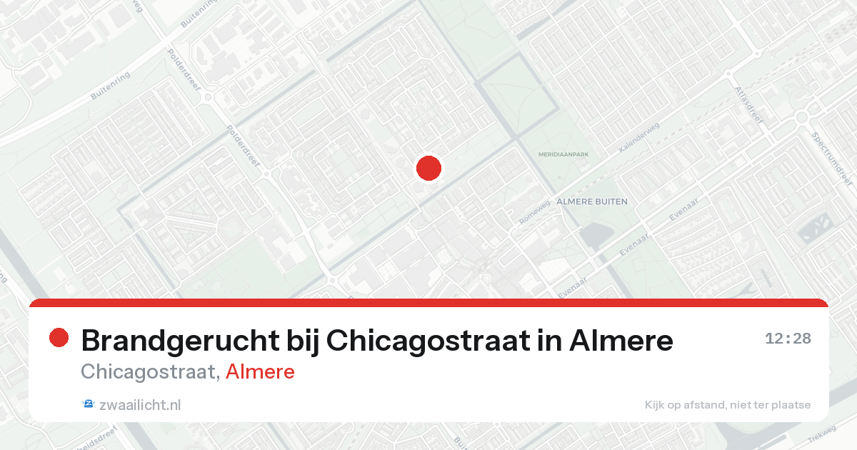 Brandgerucht bij Chicagostraat in Almere — 18 aug 2026