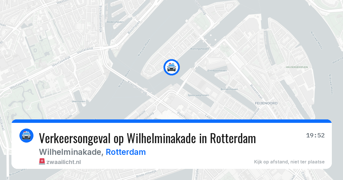 Verkeersongeval op Wilhelminakade in Rotterdam — 6 aug 2026