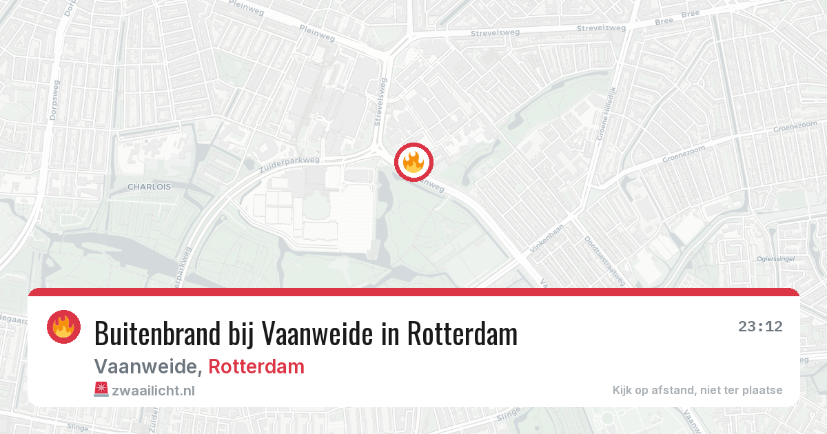 Buitenbrand bij Vaanweide in Rotterdam — 21 jun 2026