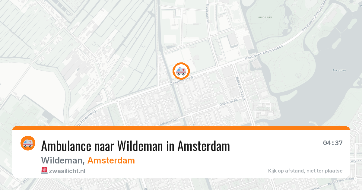 Ambulance naar Wildeman in Amsterdam — 22 mei 2026