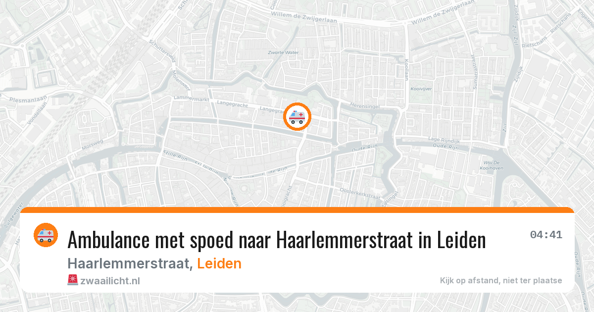Ambulance met spoed naar Haarlemmerstraat in Leiden — 14 jun 2026