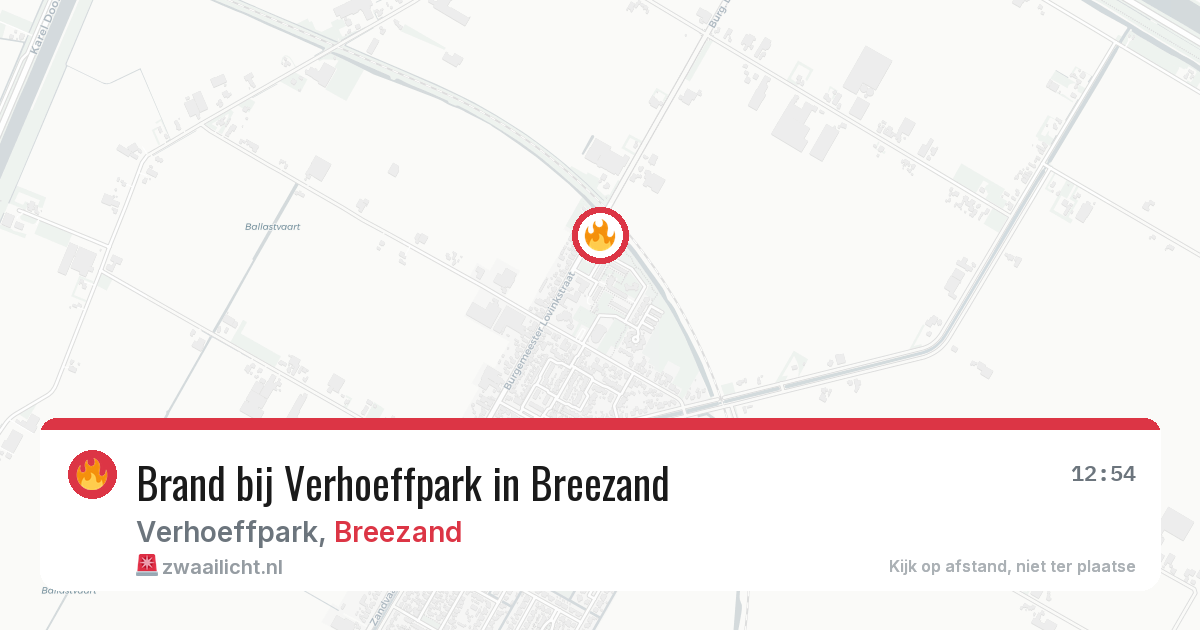 Brand bij Verhoeffpark in Breezand — 2 aug 2026