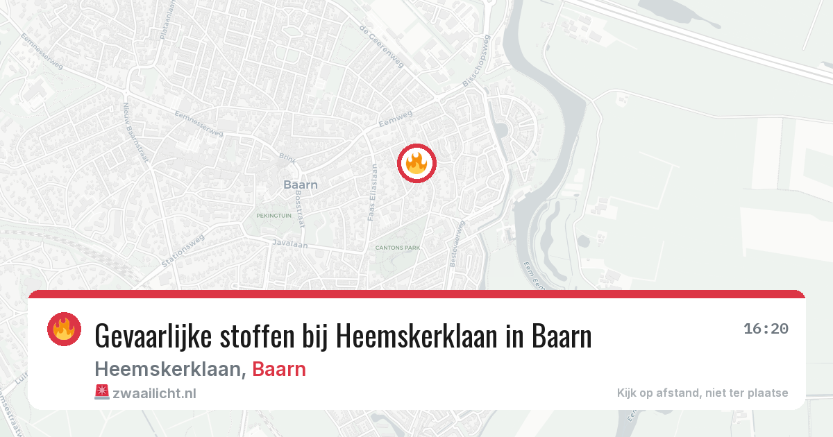 Gevaarlijke stoffen bij Heemskerklaan in Baarn — 12 jun 2026