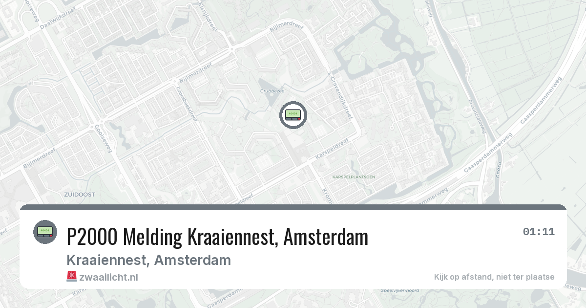 P2000 Melding Kraaiennest, Amsterdam — 2 aug 2026