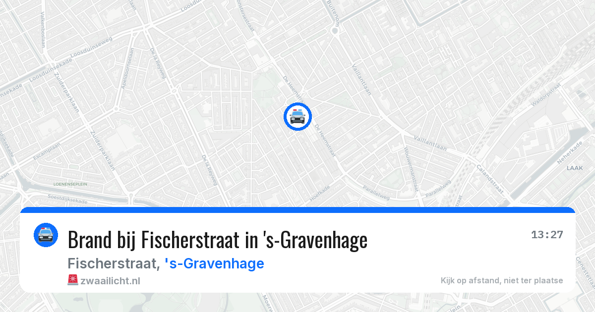 Brand bij Fischerstraat in 's-Gravenhage — 7 jul 2026