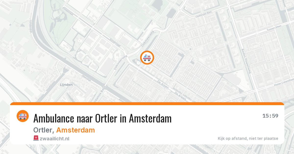 Ambulance naar Ortler in Amsterdam — 19 jun 2026