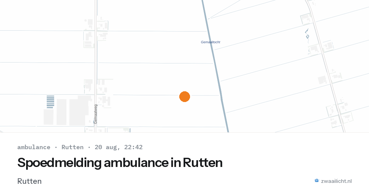Spoedmelding ambulance in Rutten — 20 aug 2026