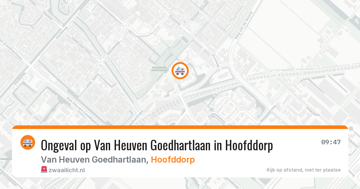 Ongeval op Van Heuven Goedhartlaan in Hoofddorp — 2 apr 2026