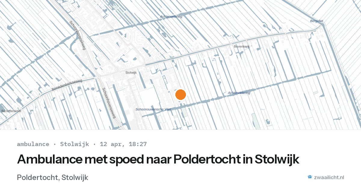 Ambulance met spoed naar Poldertocht in Stolwijk — 12 apr 2026