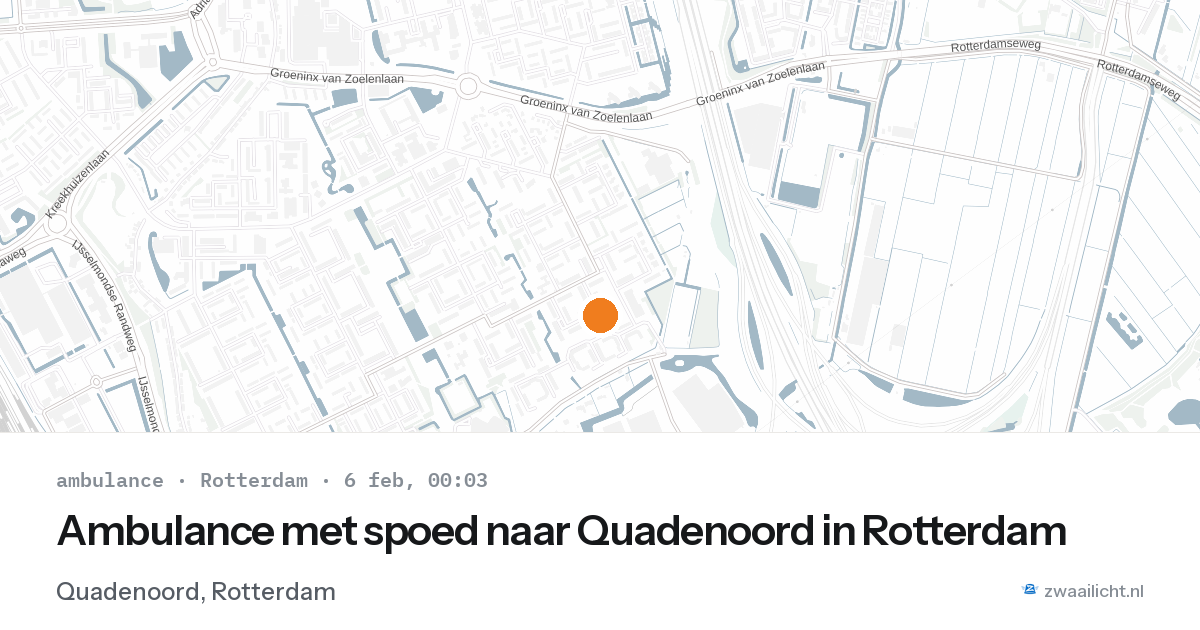 Ambulance met spoed naar Quadenoord in Rotterdam — 5 feb 2026