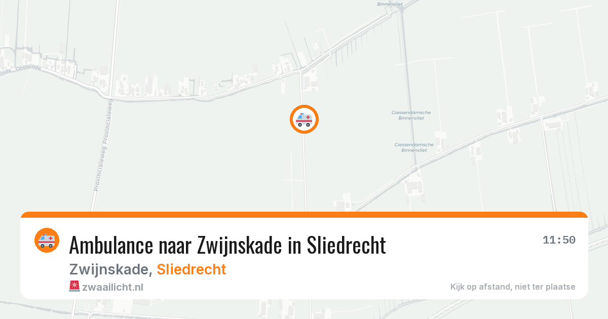 Ambulance naar Zwijnskade in Sliedrecht — 16 jul 2026