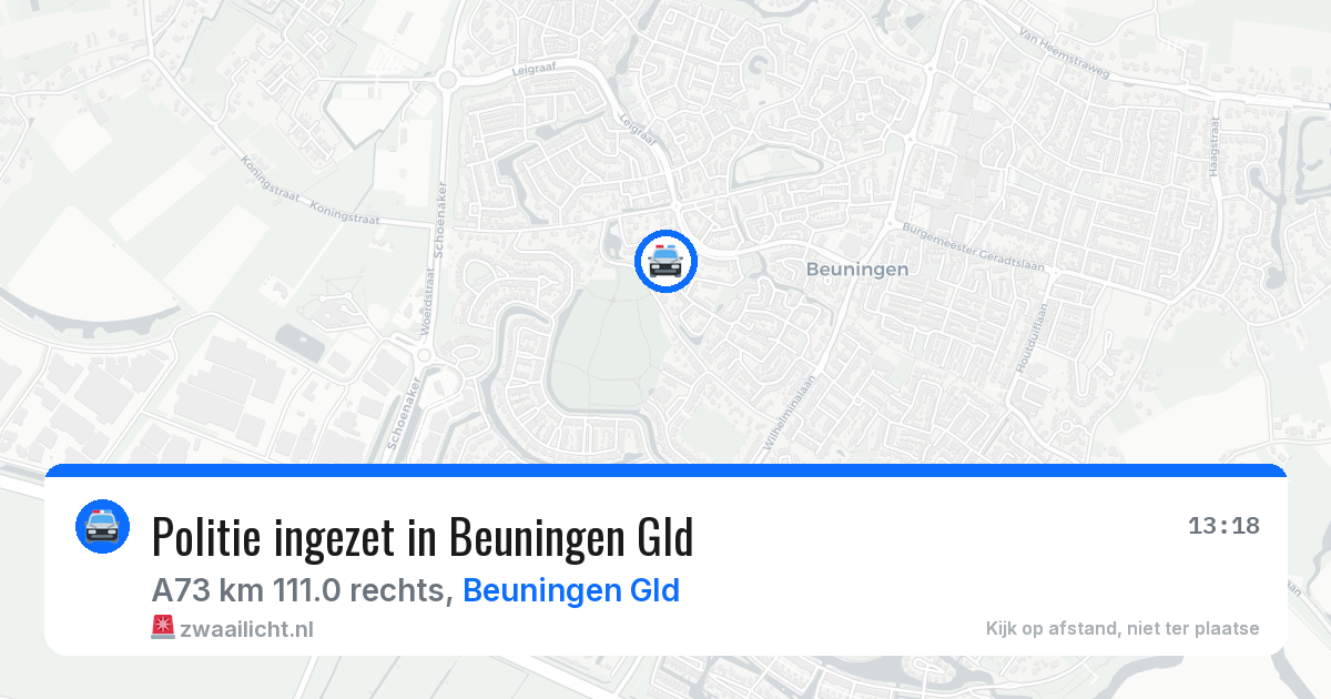 Politie ingezet in Beuningen Gld — 19 apr 2026 | 🚨 Zwaailicht.nl