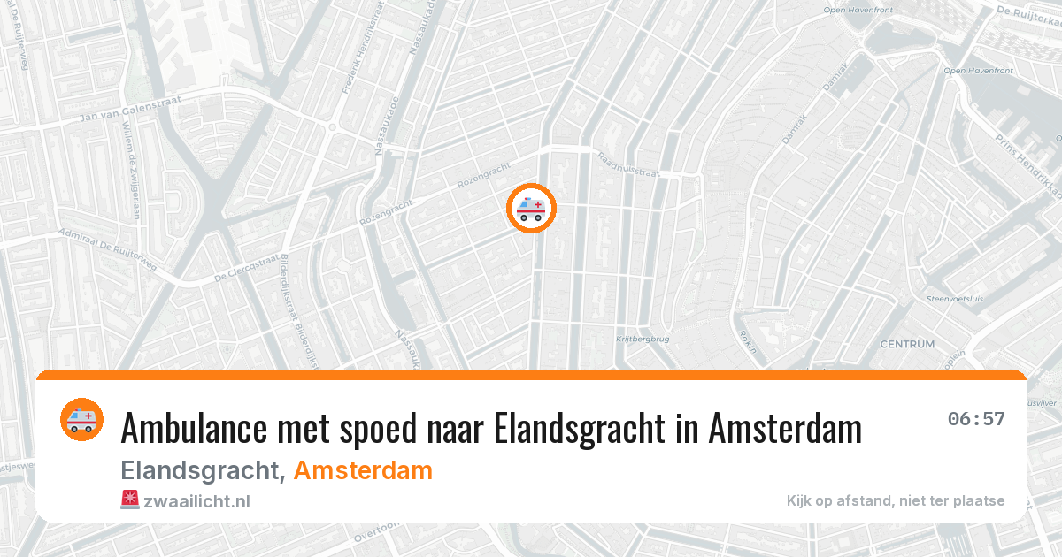 Ambulance met spoed naar Elandsgracht in Amsterdam — 22 mrt 2026