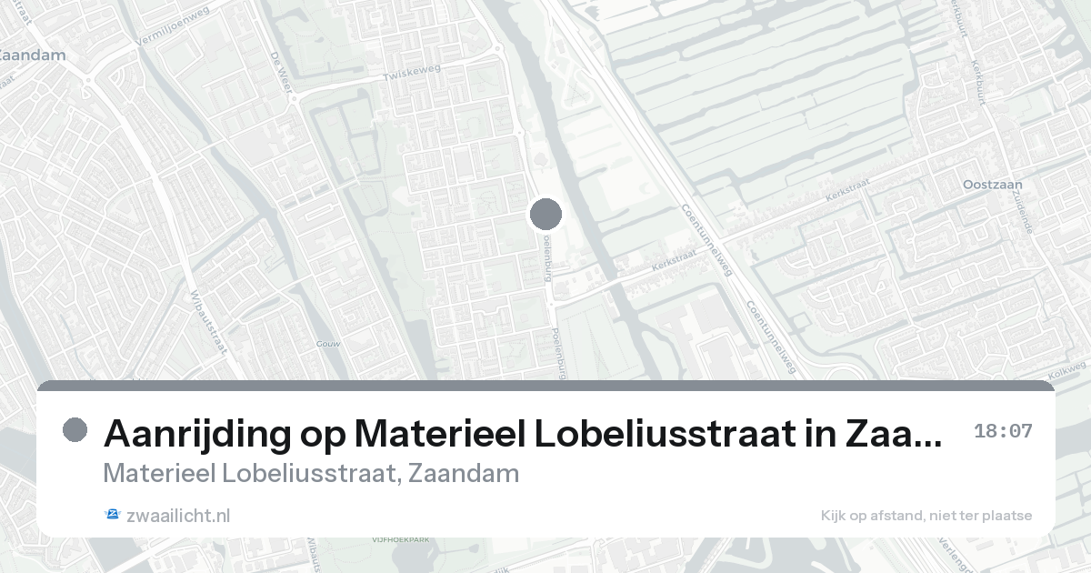 Aanrijding op Materieel Lobeliusstraat in Zaandam — 30 jan 2026