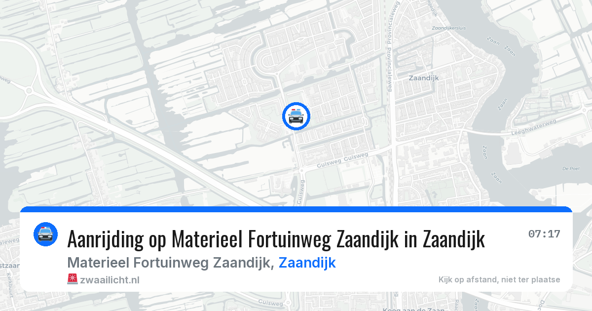 Aanrijding op Materieel Fortuinweg Zaandijk in Zaandijk — 5 mei 2026